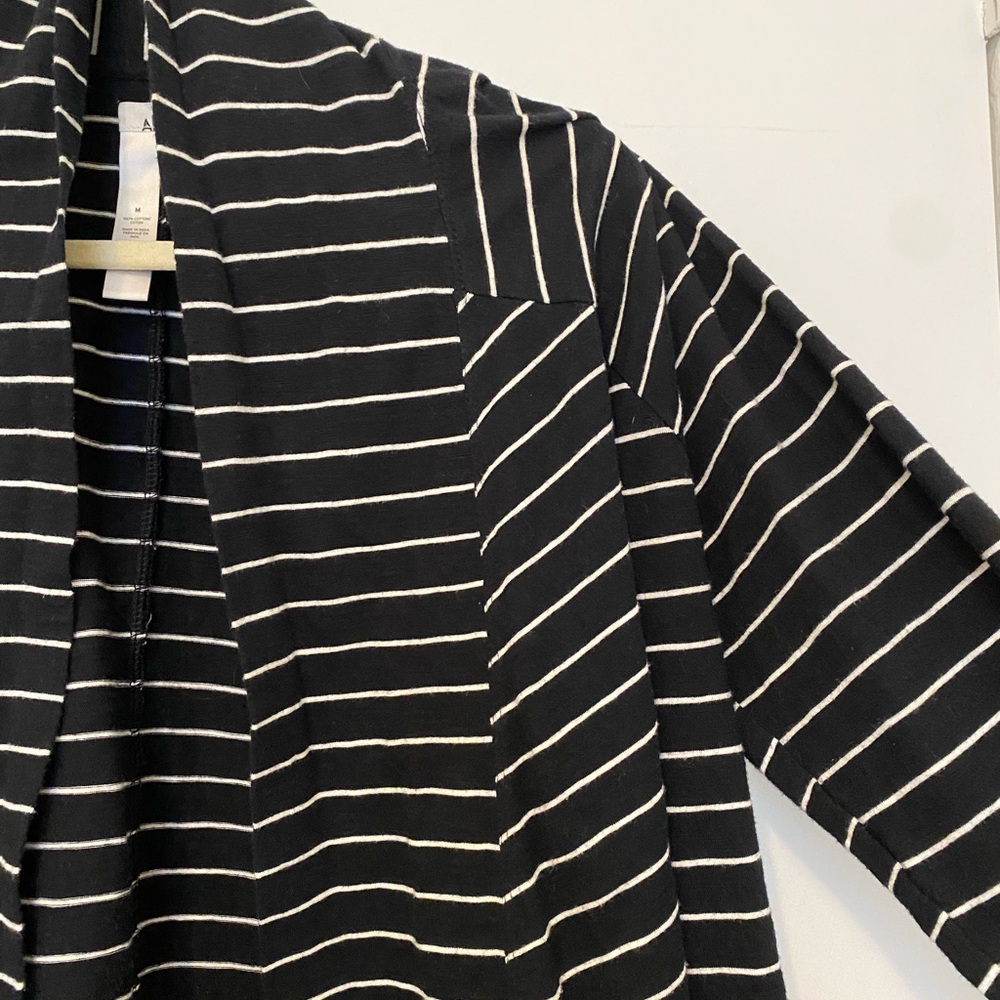 Abound Women’s Black & White Striped Jacket/Cotton Sweater